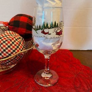 Glassware vintage Libbey wine winter Christmas